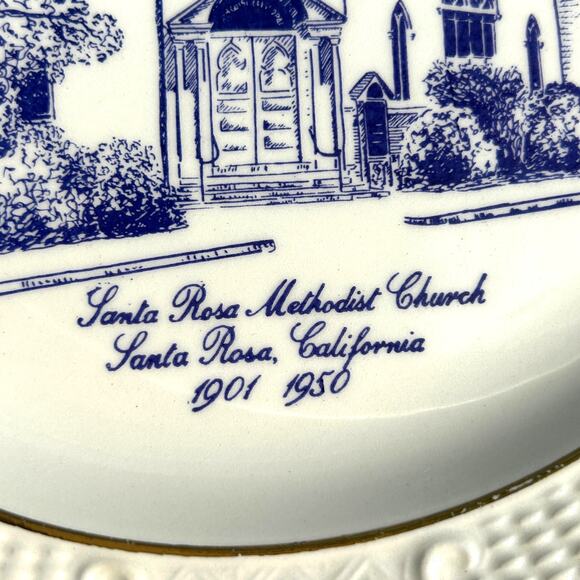 Vintage Santa Rosa California Methodist Church Collector Plate MCM 1950 - Picture 4 of 6